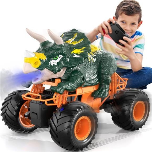 Remote Control Dinosaur Car for Kids RC Dinosaur Truck ToysTriceratops